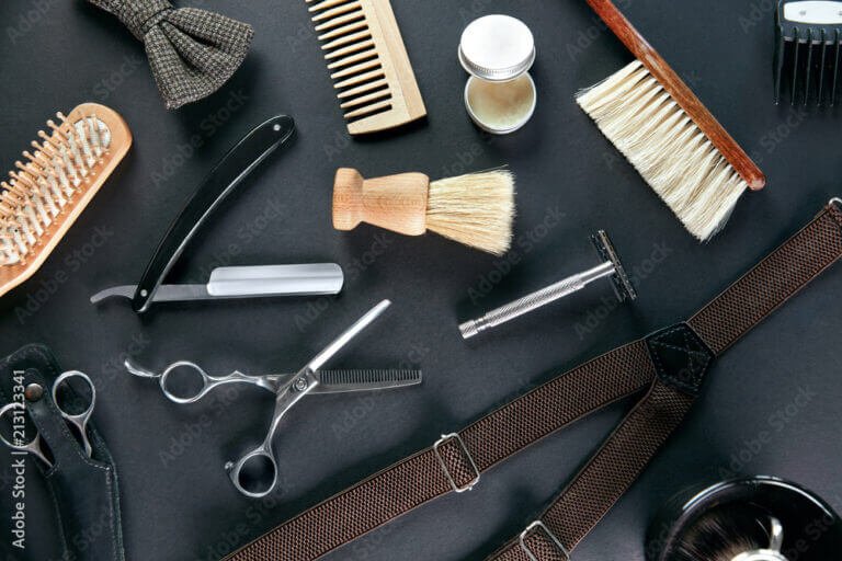Barber Shop Tools And Equipment. Men's Grooming Tools