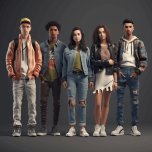 teens and young adults dress casually