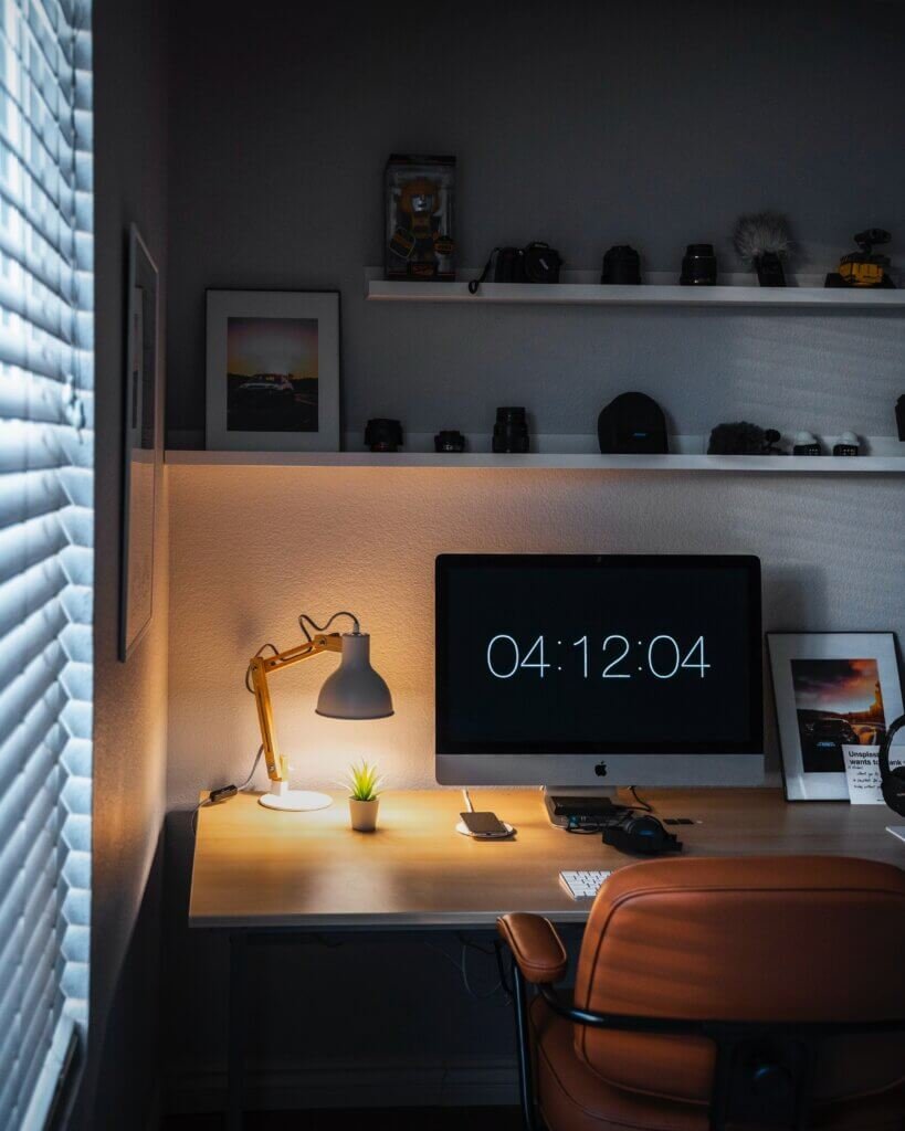 productive bedroom desk lighting 