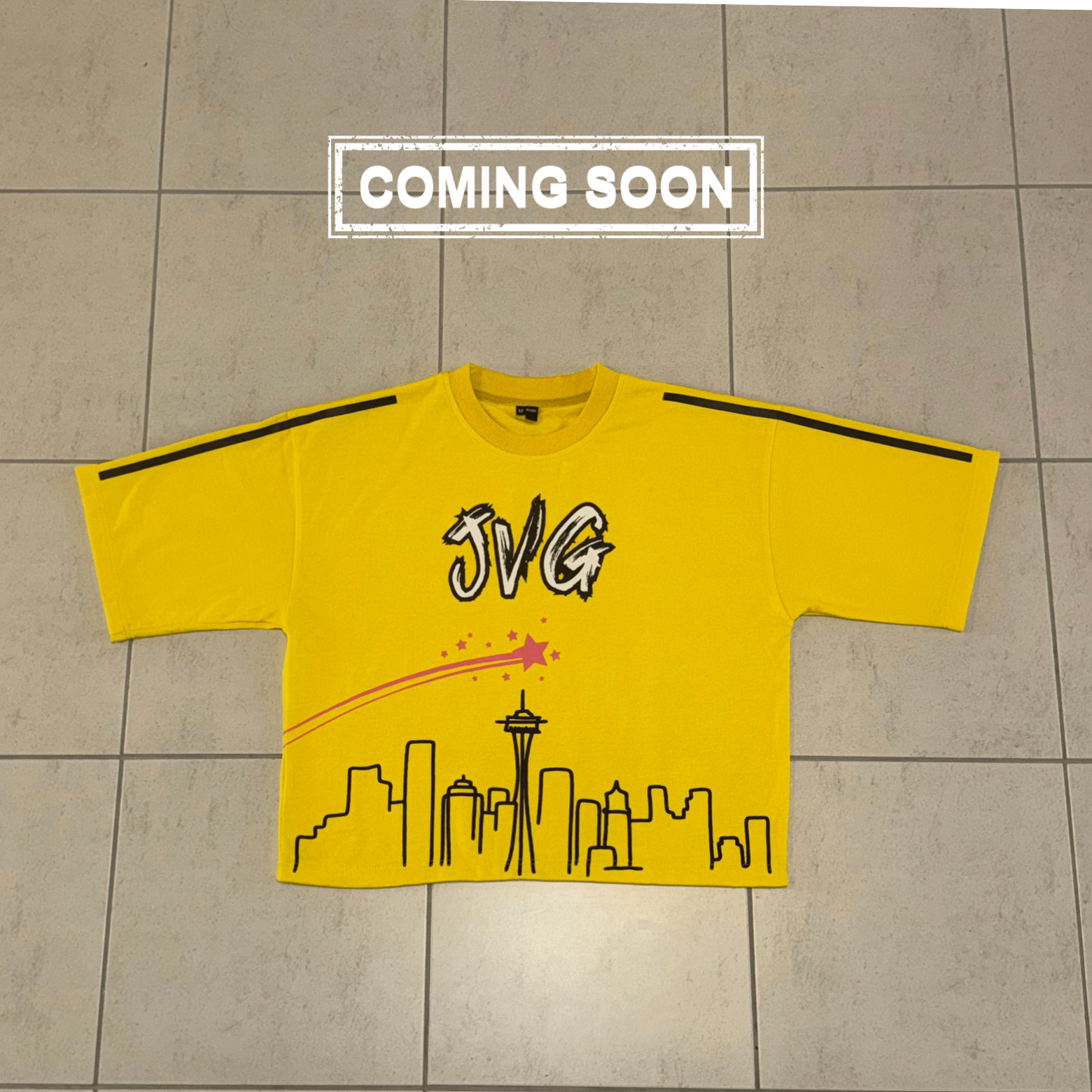 Yellow oversized printed t-shirt